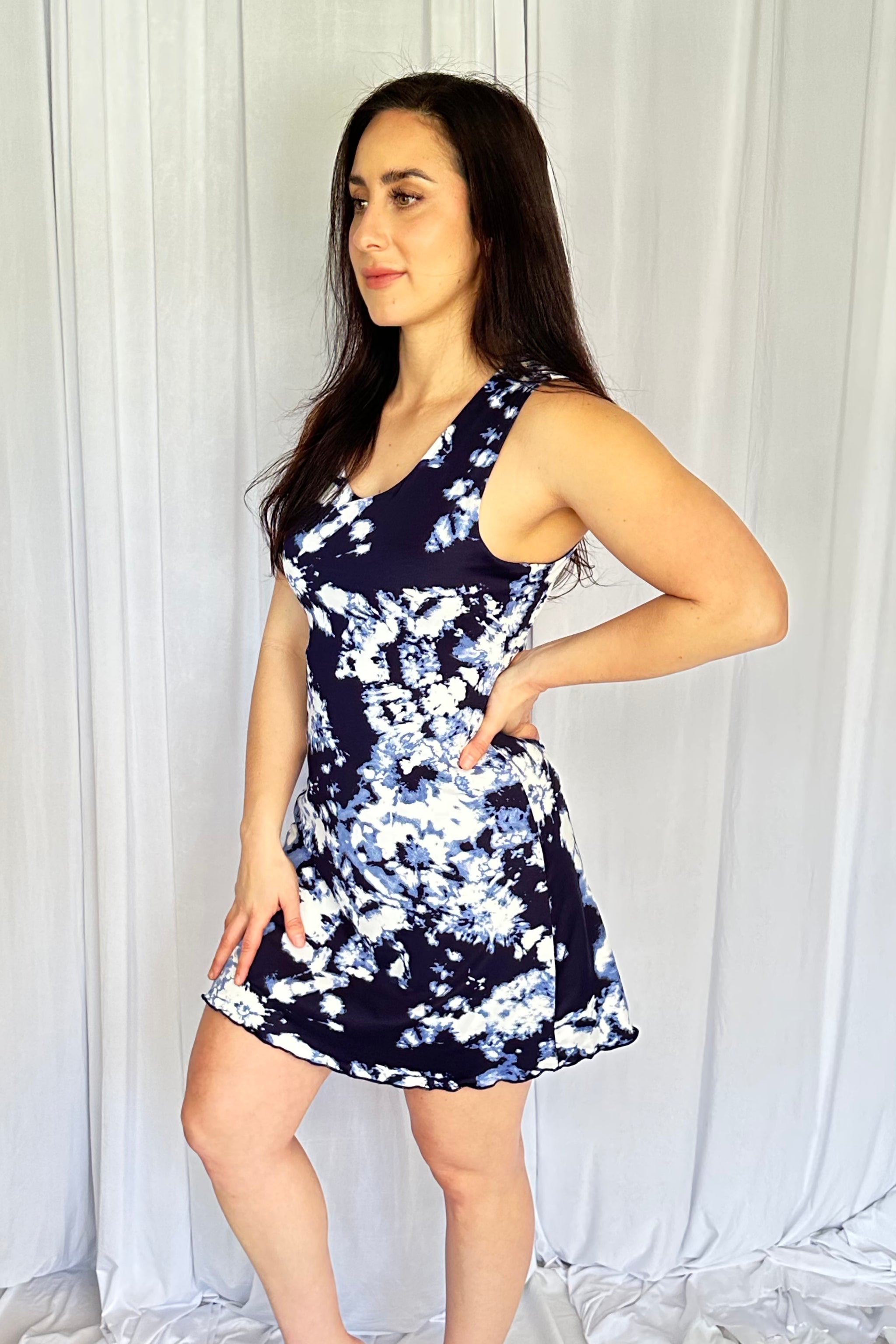 Navy Bursts Activity Dress w/ Built-In Shorts  Colada Co.