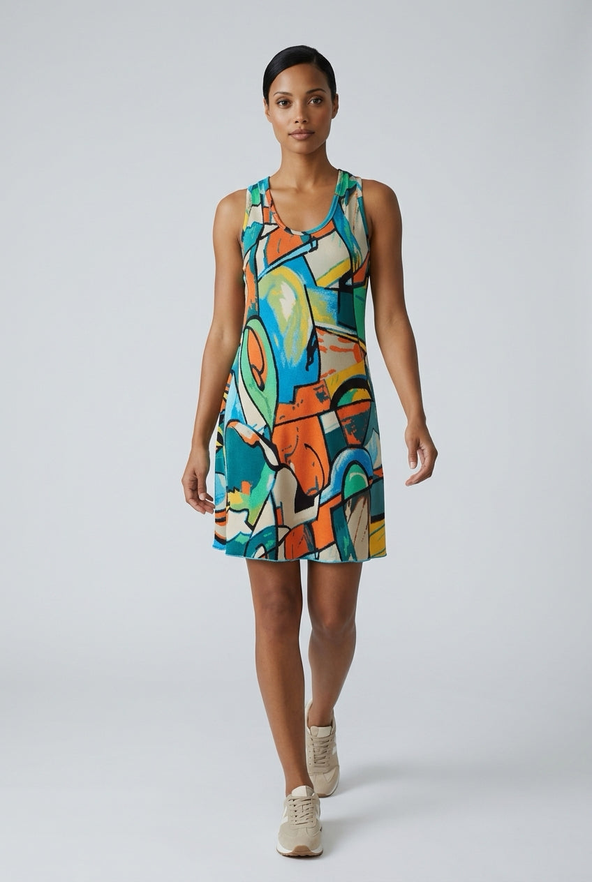 Studio Splash Orange Sporty Tank Dress With Pockets for Women Large / Orange